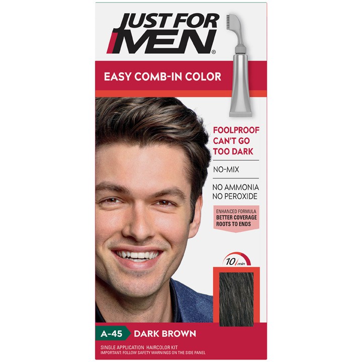 Thuốc nhuộm tóc Just For Men Autostop Comb-in, A45 Dark Brown