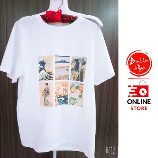 Áo thun tay lỡ form rộng tranh Nhật Bản Họa sĩ Katsushika Hokusai [Mã NGOCKATHO giảm 10K đơn 99K]