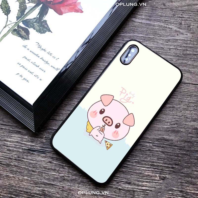 Ốp iphone tráng gương ốp mặt kính lợn hồng Pink siêu cute đủ mã iphone cho Xs 11 Pro Max Xr I 7 I 8 Plus Se 2 6 6s K267