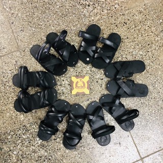 Dép cao su nam quai chéo 6 mẫu màu đen làm thủ công từ lốp ô tô Vua dép lốp