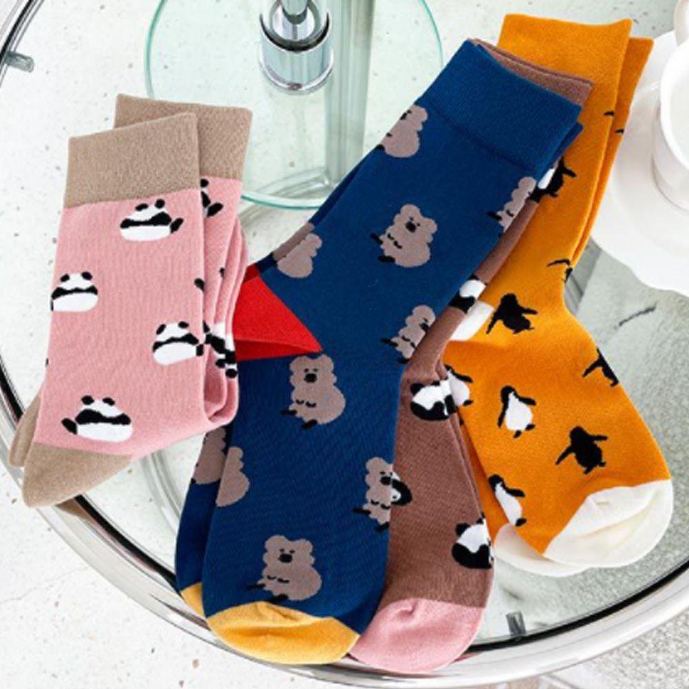 Vớ Cotton Mềm Mại Thoải Mái Họa Tiết Gấu Trúc / Chim Cánh Cụt Thời Trang Thu Đông Cho Tuổi