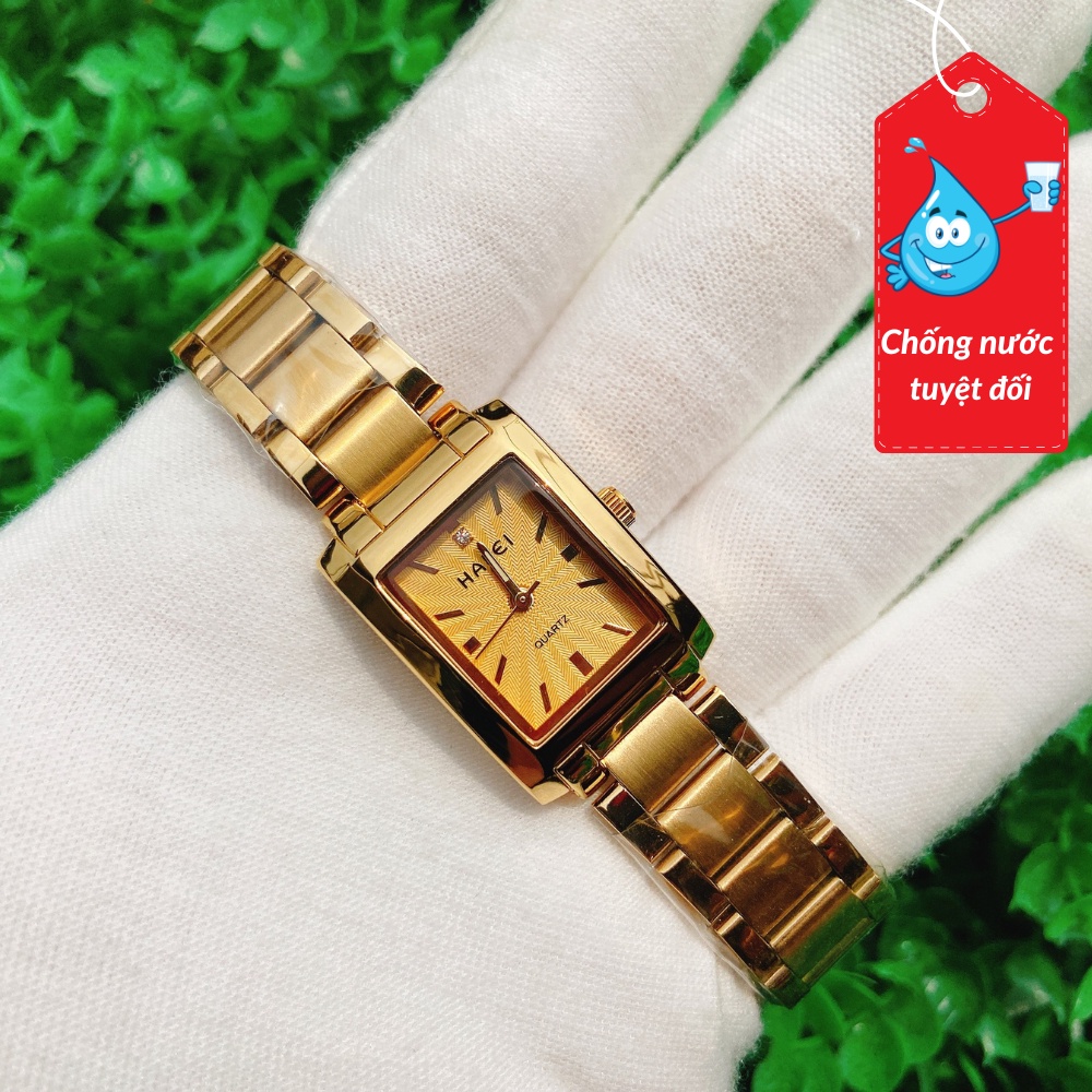 Đồng hồ nữ Halei mặt vuông chính hãng chống nước tuyệt đối