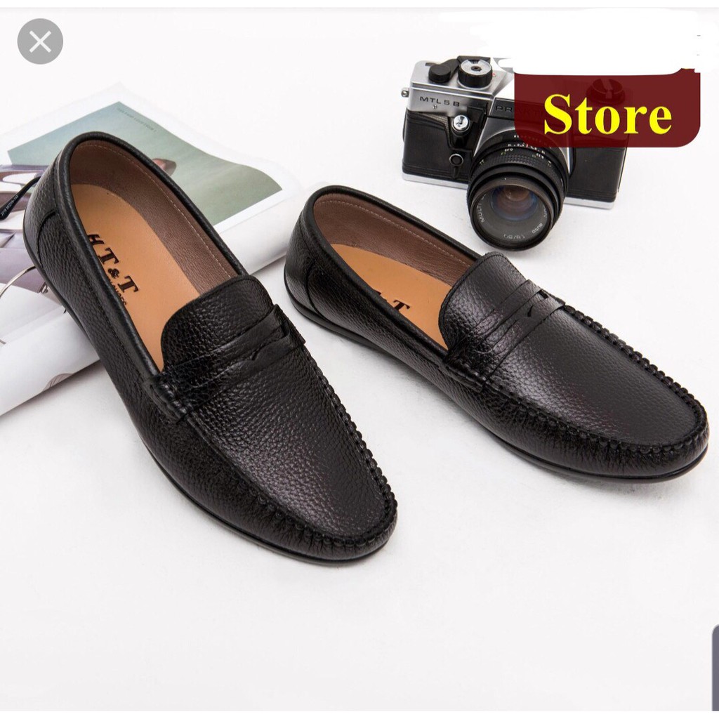 Giày lười nam da bò mềm ,đế cao su được khâu chắc chắn .mẫu giày đơn giản nhưng rất thời trang.