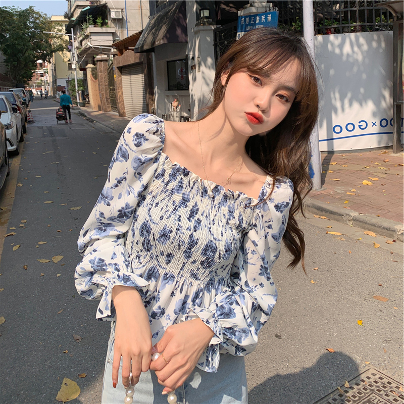 Áo Sơ Mi Voan In Họa Tiết Hoa Thanh Lịch Cho Nữ