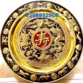 MÂM RỒNG PHƯỢNG THÚC HOA VĂN  NỔI CHỮ THỌ Ở GIỮA CHẤT LIỆU BẰNG ĐỒNG PHONG THỦY TÀI LỘC