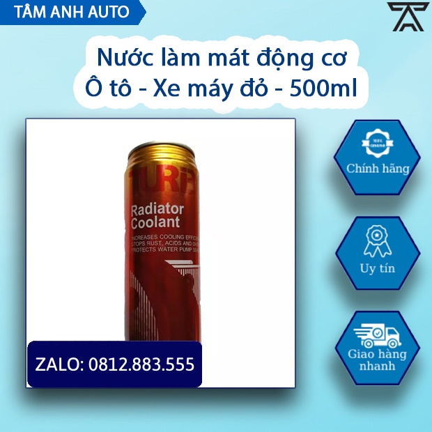 Nước làm mát xe máy, ô tô màu đỏ Turbo Radiator Coolant 500ml