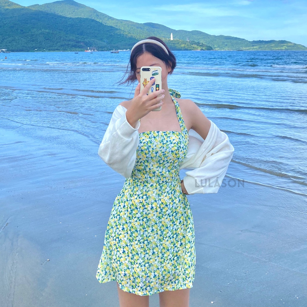 S10 SET ĐẦM NGẮN HOA NHÍ CỔ YẾM + ÁO KHOÁC