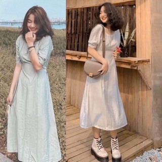 Đầm dự tiệc trắng vintage cổ tròn xinh xắn (có ảnh thật)