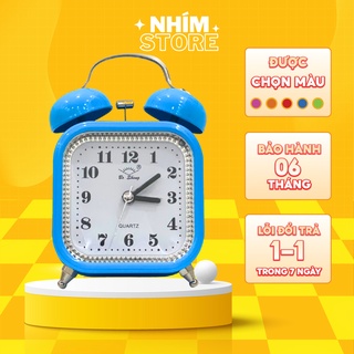 Đồng hồ báo thức để bàn, decor bàn học hình vuông cổ điển bằng sắt - Đồng hồ Báo thức Nhím Store chuông kêu to giá rẻ