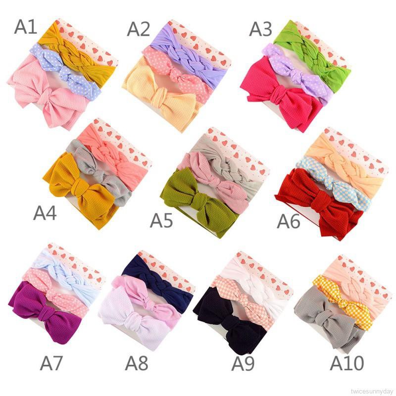 Bộ 3 băng đô cài tóc hình nơ thời trang dễ thương cho bé gái