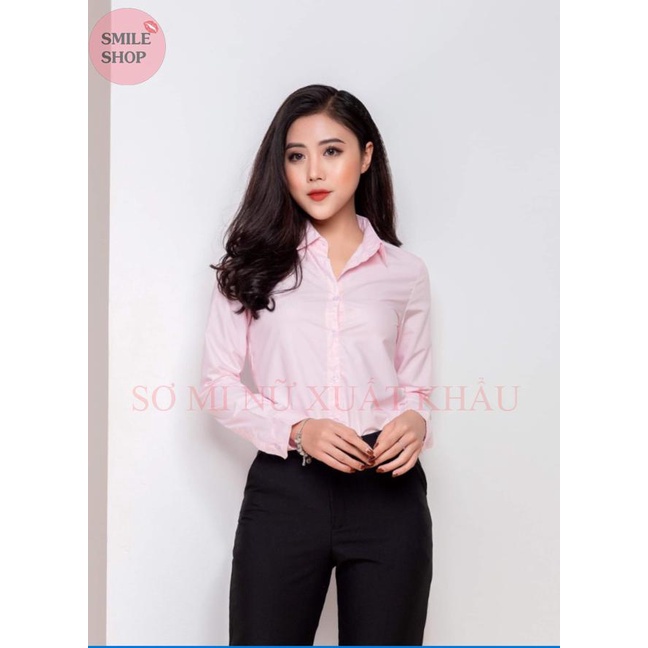 Áo sơ mi nữ công sở xuất khẩu 4 màu tay dài dáng suông [Thời trang nữ ] | BigBuy360 - bigbuy360.vn