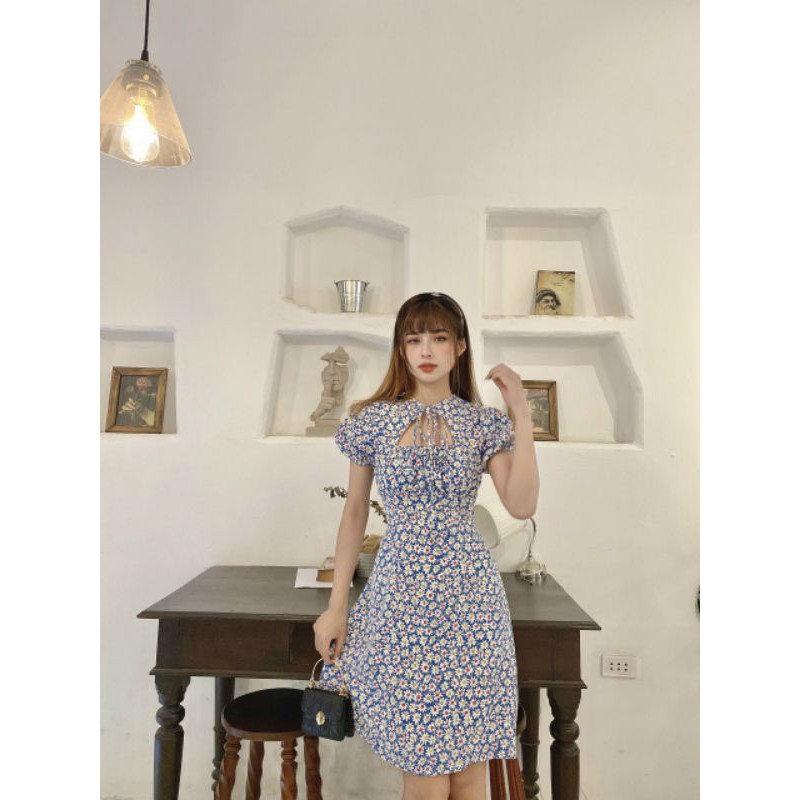 Đầm hoa nhí cắt ngực