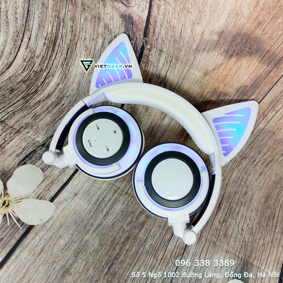 Tai nghe tai mèo Bluetooth Sunshine có led cả ốp và tai mèo, có micro | BigBuy360 - bigbuy360.vn