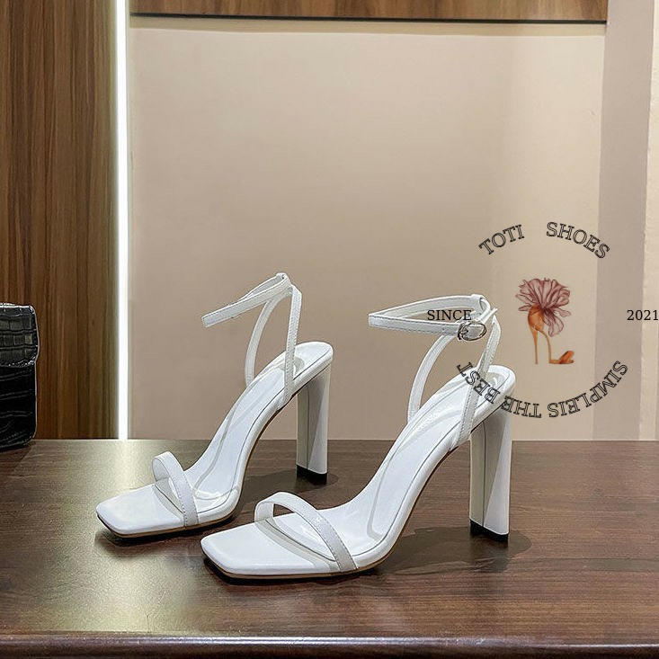 SANDAL CAO GÓT - GUỐC NỮ QUAI NGANG MẢNH - GIÀY THỜI TRANG QUAI CÀI 9 PHÂN  DETDS0470MO