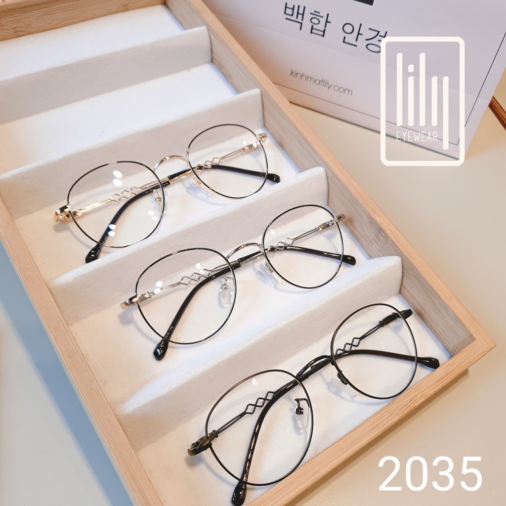 Gọng Kính Cận Kim Loại 2035 - Gọng Kính Mắt Kiểu Dáng Hàn Quốc