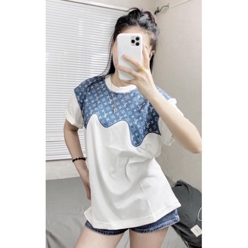 Áo Phông tay lỡ nam nữ unisex,Áo thun LV Vintage in Hoạ Tiết Nửa Trên Ulzzang Hot