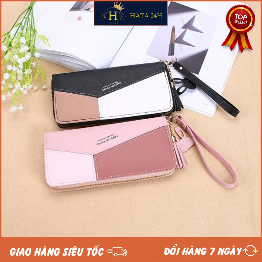 VÍ DÀI CẦM TAY QUEENKING V291 3 MÀU SẮC CÓ DÂY CẦM THỜI TRANG