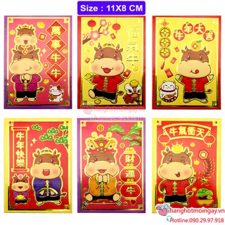 Combo 6 bao lì xì Trâu Ngộ Nghĩnh 2021 LX152