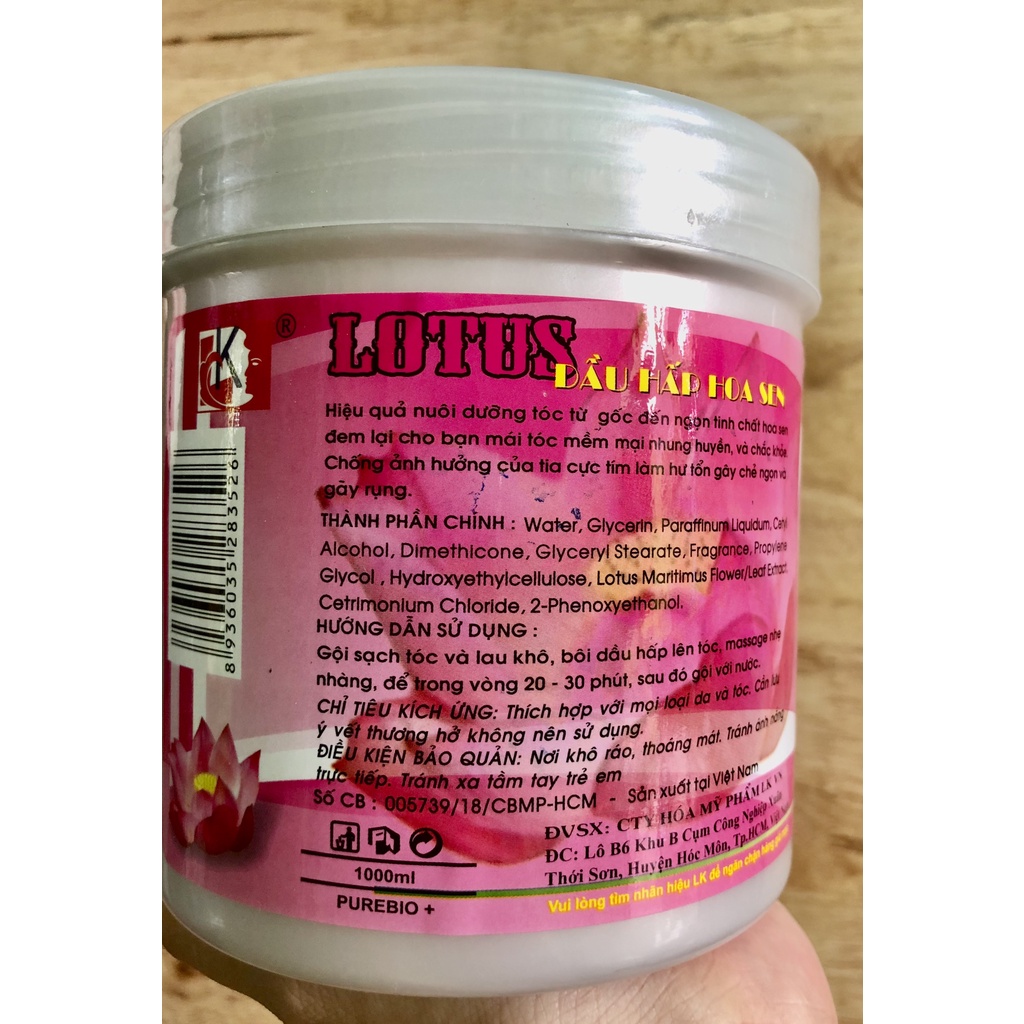 HẤP DẦU / Ủ TÓC HOA SEN MỀM MƯỢT THƠM LÂU HỦ TO 1000ML- CHO MÁI TÓC THƠM MƯỢT CHUẨN SALON
