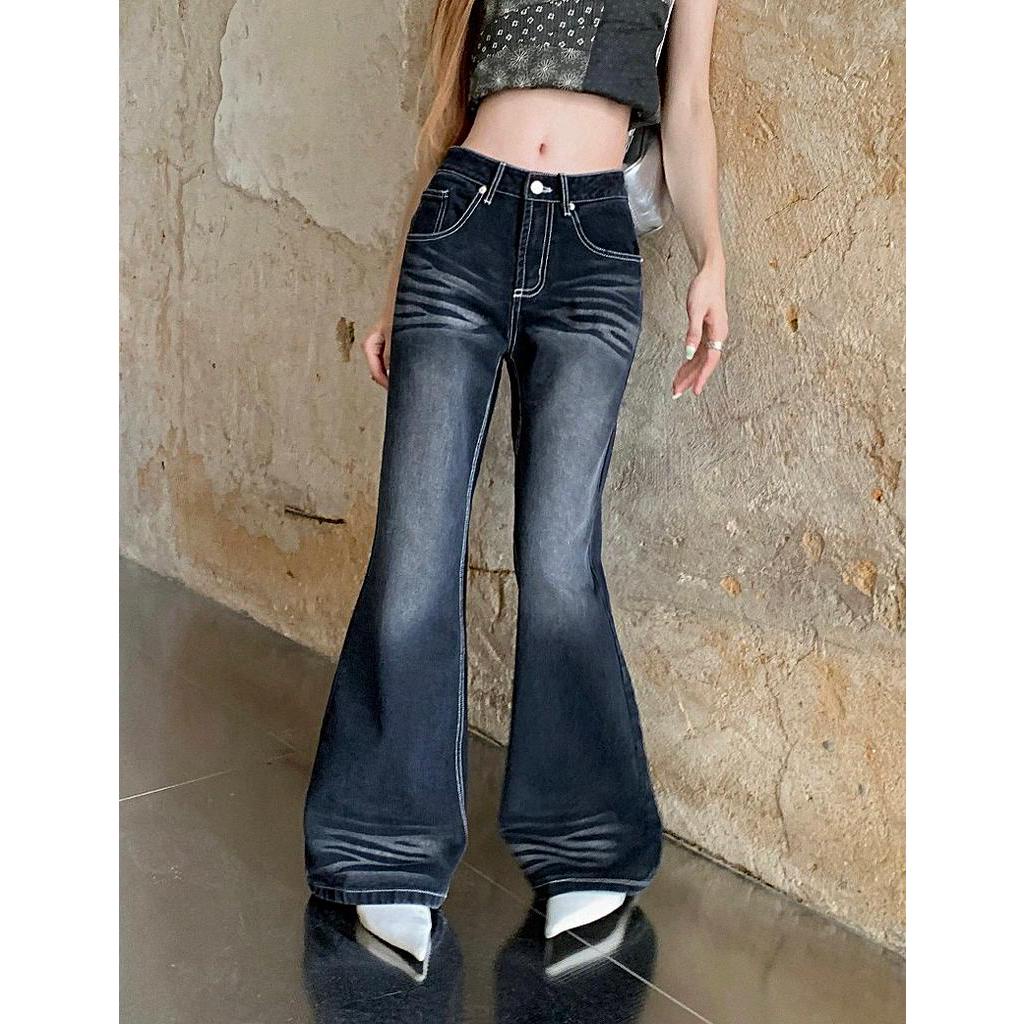 Quần Denim Lưng Thấp Phong Cách Retro 63956