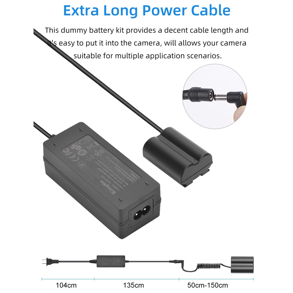 Bộ Pin Ảo Kingma NP-W235 Kèm Bộ Chuyển Đổi Nguồn Điện EU Plug Power Adaprter