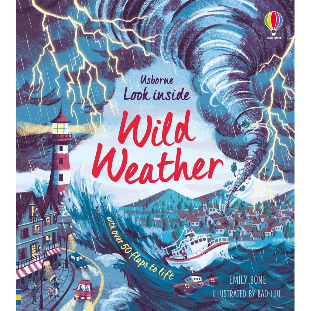 Sách tiếng anh Usborne Look Inside Wild Weather lật mở tìm hiểu về thời tiết cho trẻ em