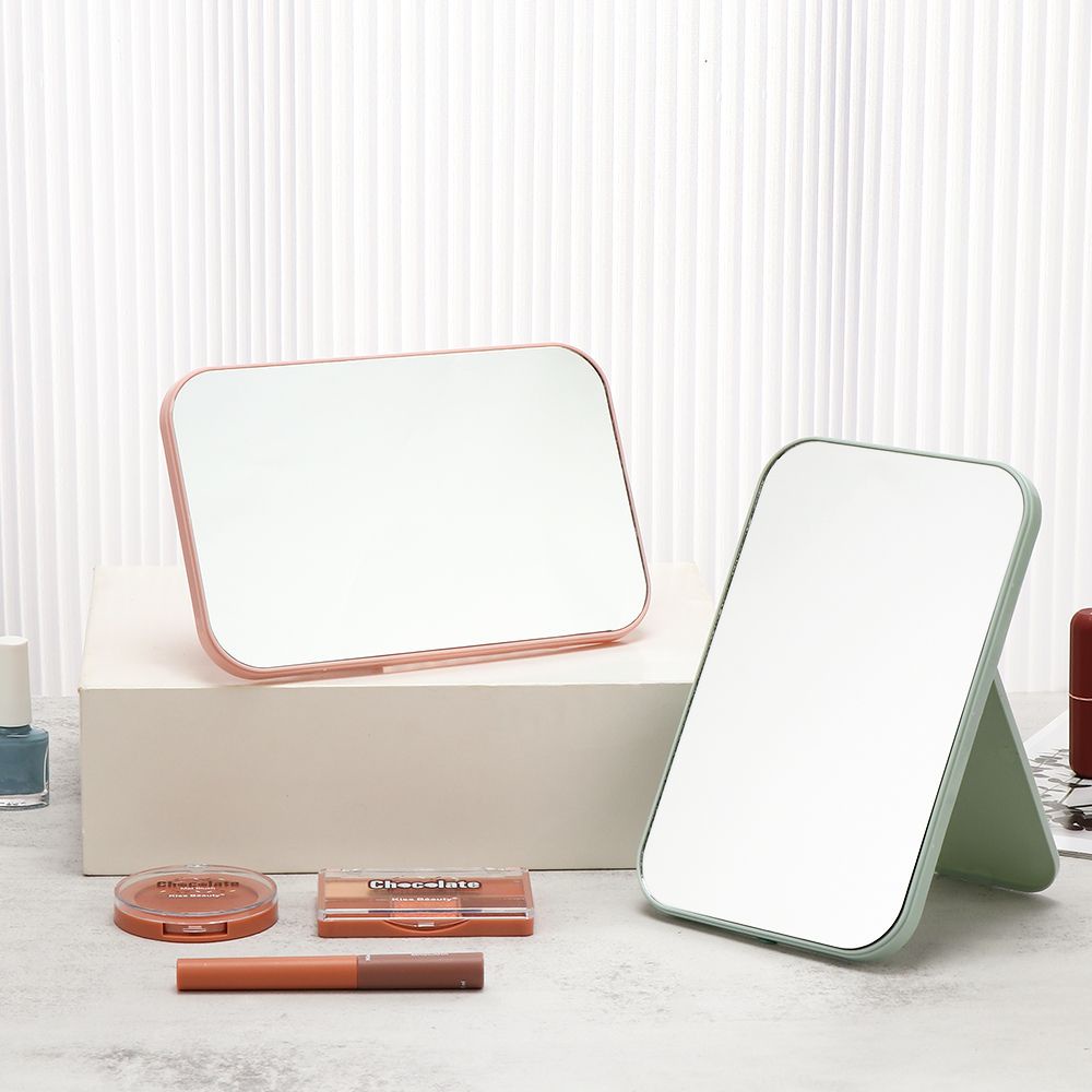 [Hàng mới về] Gương Trang Điểm Để Bàn Hình Vuông Kích Thước Lớn Phong Cách Bắc Âu Thời Trang Cho Nữ