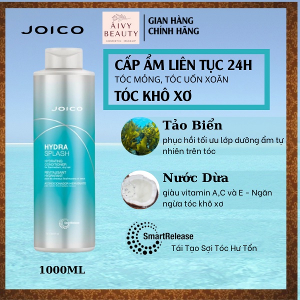 Dầu Xả Cấp Ẩm Dưỡng Tóc Mềm Mượt Dành Cho Tóc Khô JOICO HYDRASPLASH HYDRATING Chiết Xuất Tảo Biển 1000ML