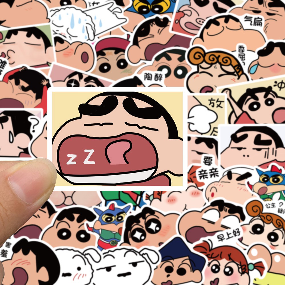 Bộ 50 Miếng Dán Hình Cậu Bé Bút Chì Shin Dễ Thương Trang Trí Vali / Ván Trượt / Laptop / Xe Đạp Diy
