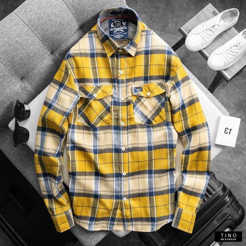 Áo sơmi dạ vàng SpD asmd20201