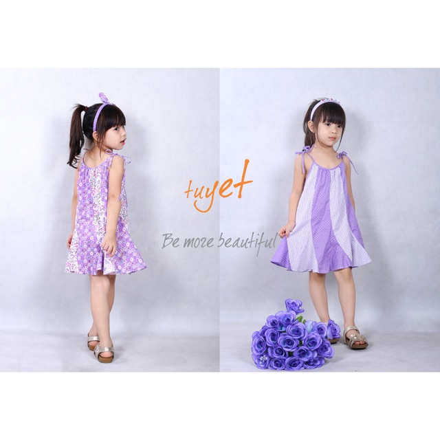 Váy 8 mảnh buộc nơ vai