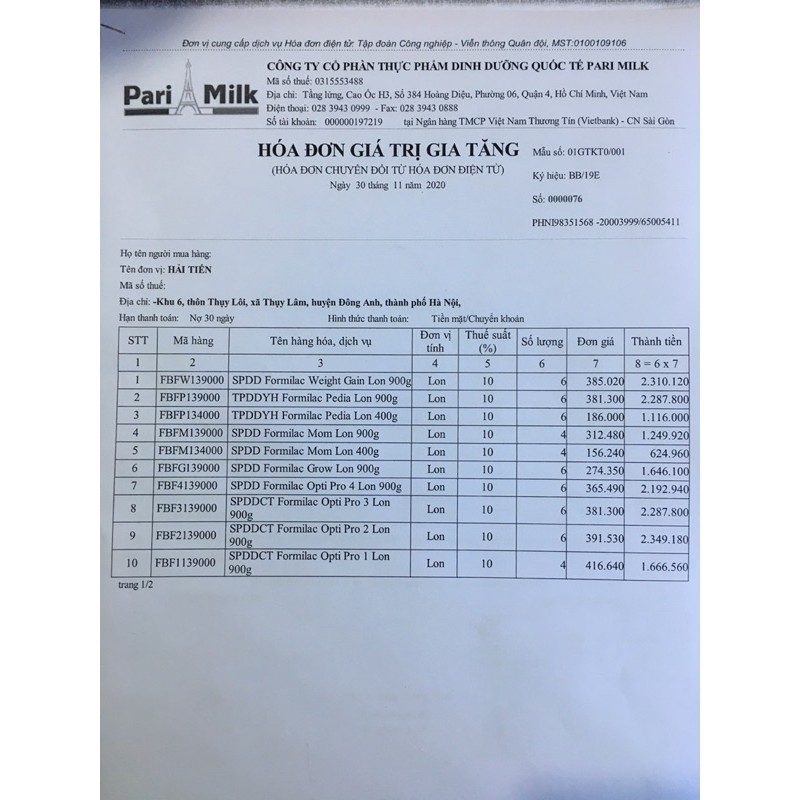 Sữa bột Formilac 4 ( lon 900g ) date: 9/2022