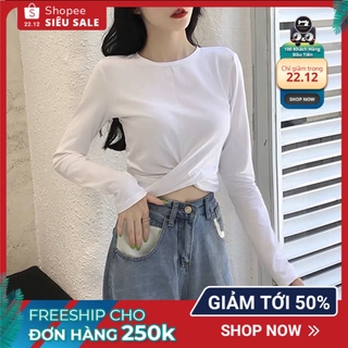 [Rẻ Vô Địch] Áo Xoắn Eo DÀI TAY NB/T2/Pto - K17