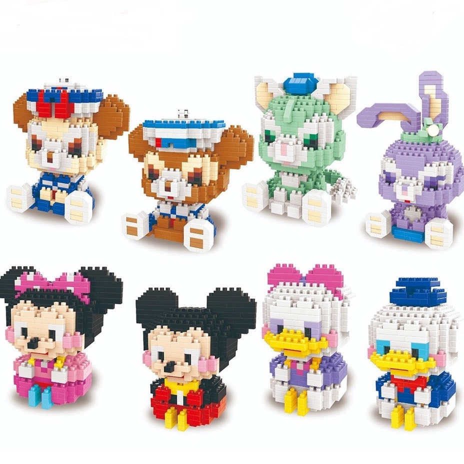 Đồ chơi lắp ghép ráp mô hình vịt chuột thỏ dễ thương hoạt hình