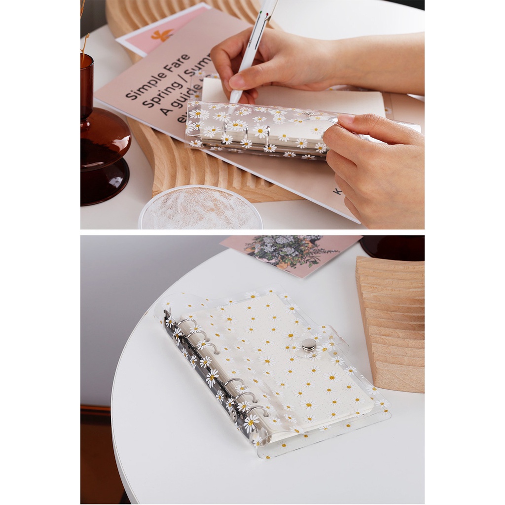 Bìa sổ còng SOSAMA sổ còng A6 họa tiết hoa cúc phong cách Hàn Quốc độc đáo bắt mắt SN-001392