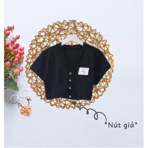 áo thun nữ croptop thun cotton nút giả phong cách 0089