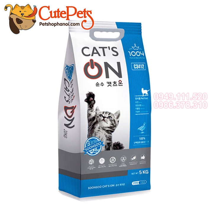 Thức ăn mèo Cats On 2kg hạt Hàn Quốc - Phụ kiện thú cưng Hà Nội