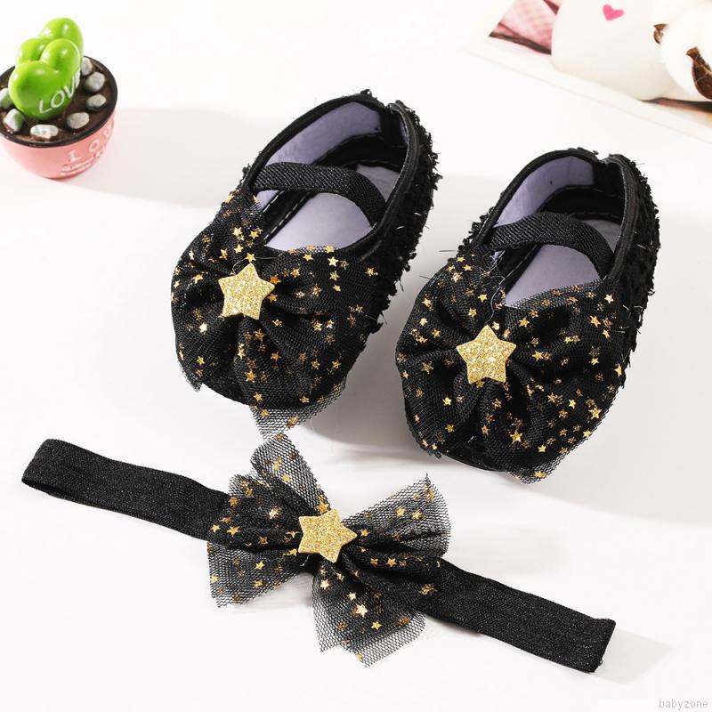 Giày búp bê đế mềm đính nơ cho bé gái tập đi