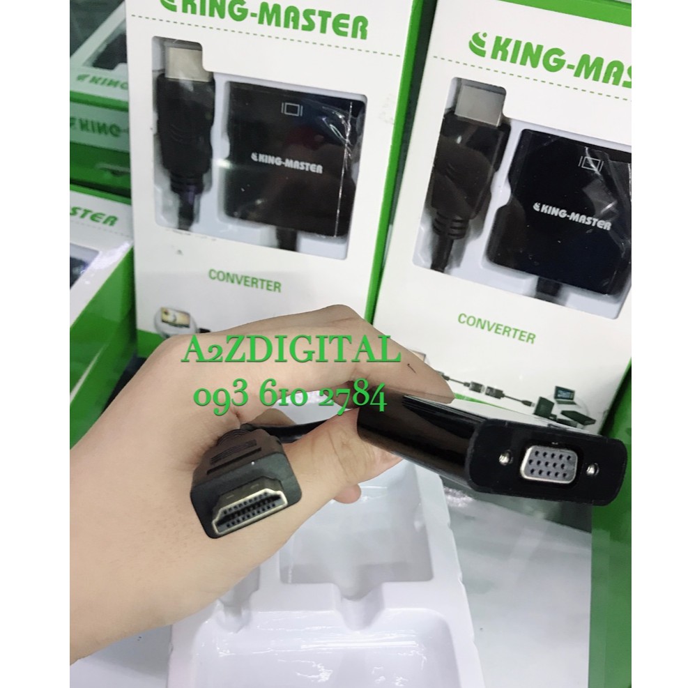 CÁP CHUYỂN TỪ HDMI SANG VGA ADAPTER HIỆU KING-MASTER KY-H121B - BẢO HÀNH 06 THÁNG