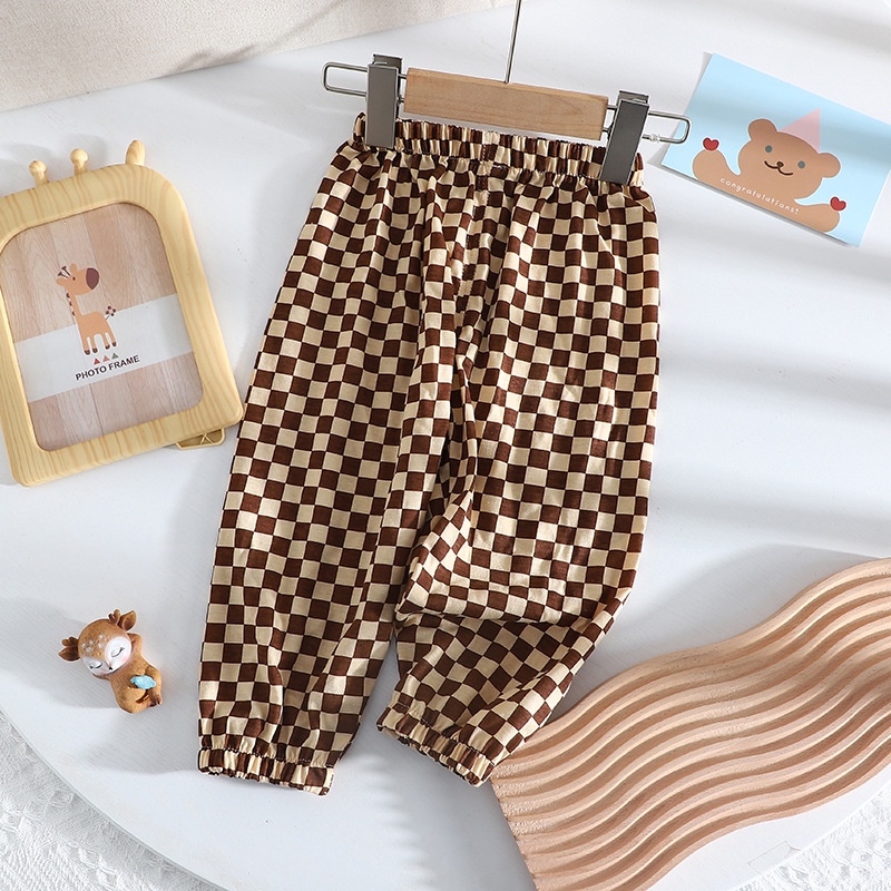 Quần Dài Vải Cotton Lụa Mỏng Thiết Kế Thoáng Khí Chống Muỗi Năng Động Thoải Mái Dành Cho Bé Quần Thể Thao Ống Rộng Vải Mỏng Thắt Nơ Chống