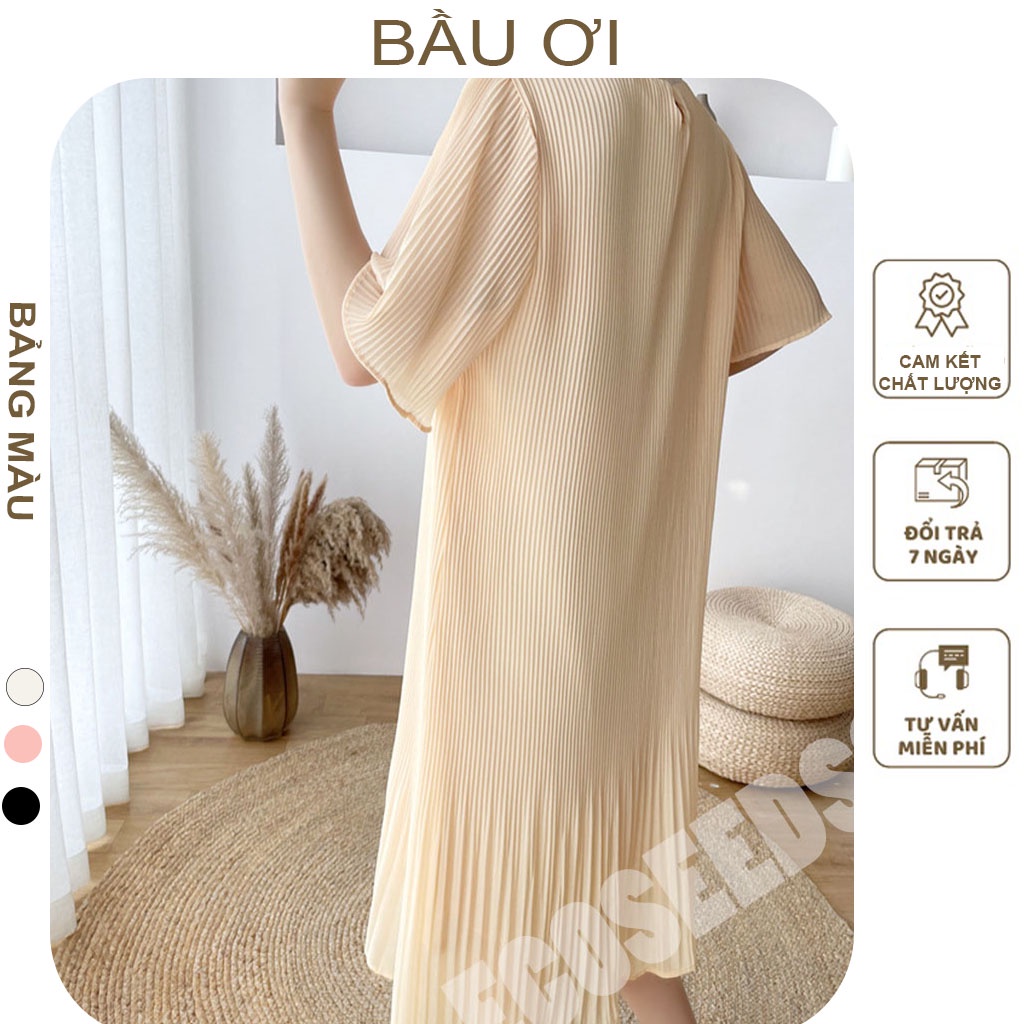 [BAUOII V85] VÁY BẦU CÔNG SỞ DẬP LY CHẤT VOAN SANG CHẢNH - ĐẦM BẦU BABYDOOL DỰ TIỆC THỜI TRANG HÀN QUỐC FREE SIZE