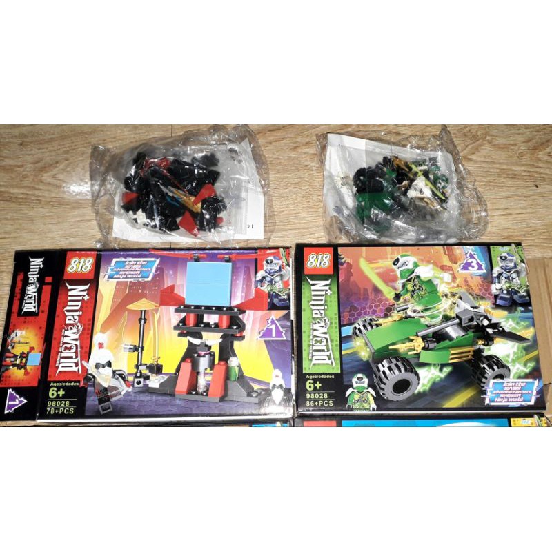 Lắp ráp 1 hộp LegoNinja Word 98028 Xe và trực thăng rất đẹp