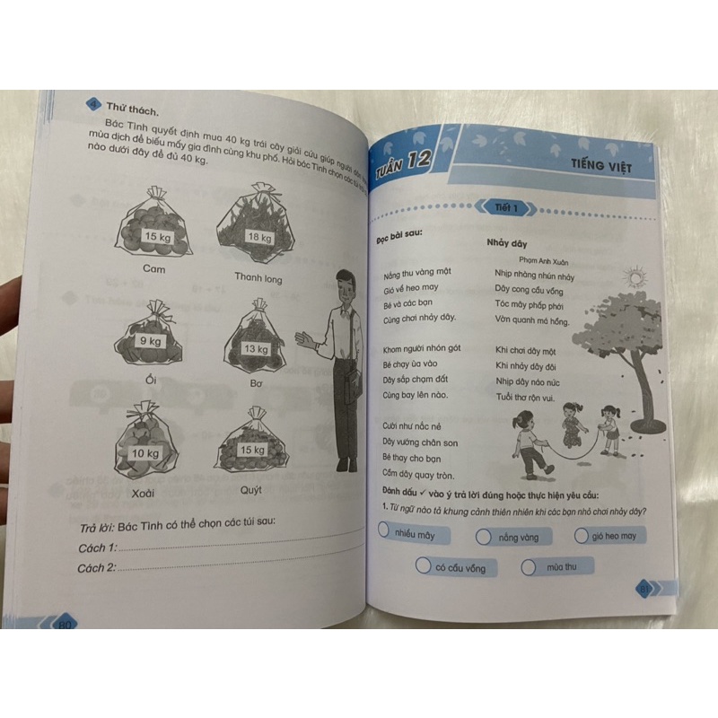 Sách Thực hành Tiếng Việt và Toán lớp 2 tập một
