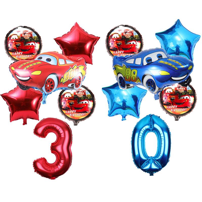 Set 6 Bong Bóng Lá Nhôm 32 Inch Hình Chữ Số Hoạt Hình Trang Trí Tiệc