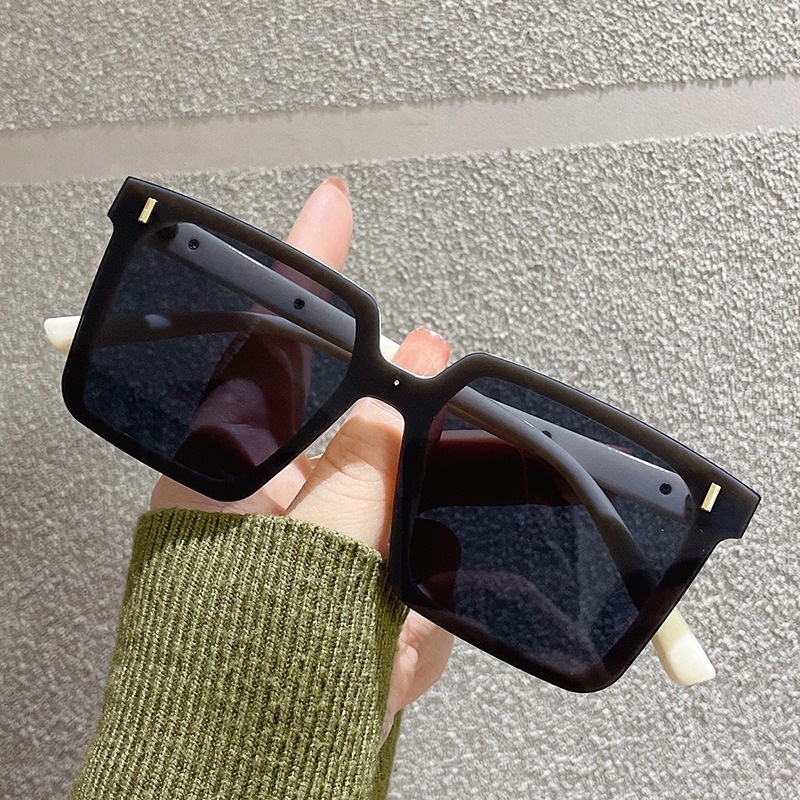 (KIQI-FASHION) COD Kính Chống Nắng Chống Tia Uv400 Tròng Vuông Cỡ Lớn Thời Trang Hàn Quốc Cho Nam Và Nữ