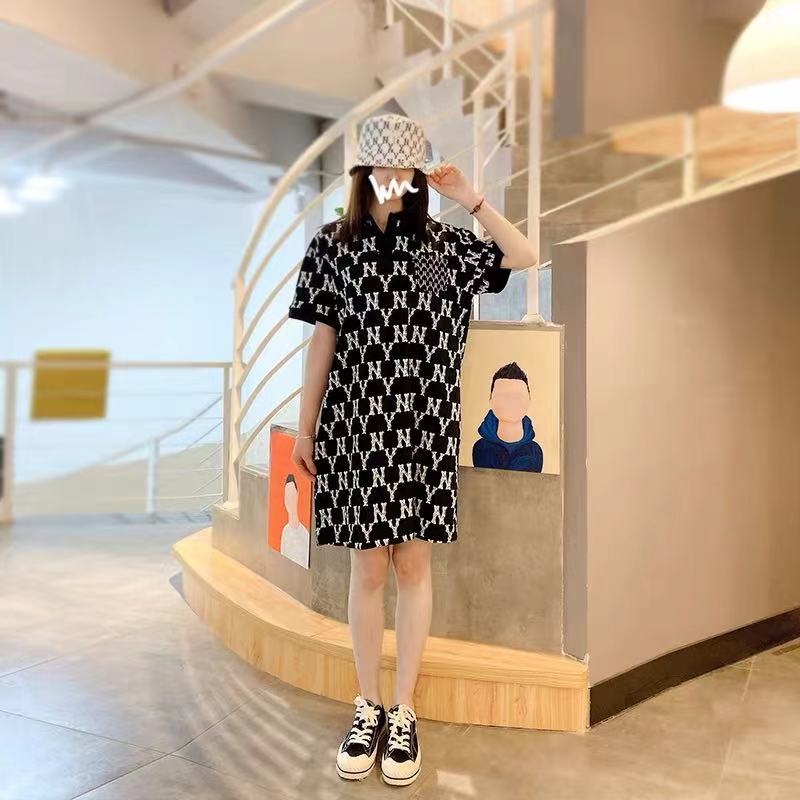 MLB Summer New Style Short Sleeve Lapel Cotton Dress | BigBuy360 - bigbuy360.vn