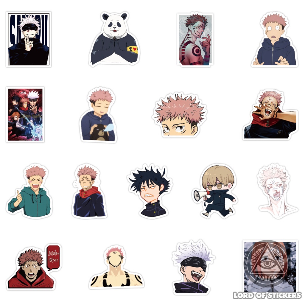 Set 100 Hình Dán Jujutsu Kaisen Anime Manga Sticker Chống Thấm Nước Trang Trí Mũ Bảo Hiểm, Điện Thoại, Đàn Guitar, Sổ