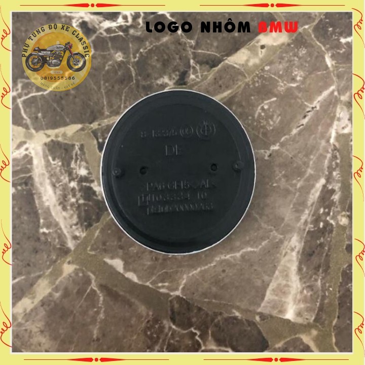 Tem Logo 3D nổi cao cấp BMW  tem nhôm tròn CNC sắc nét trang trí xe máy độ Classic, Cafe racer