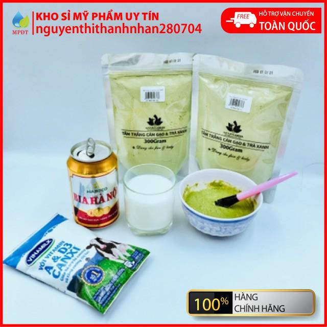Gói 300gr tắm trắng cám gạo trà xanh,đắp mặt dưỡng da dùng cả cho face & body | BigBuy360 - bigbuy360.vn