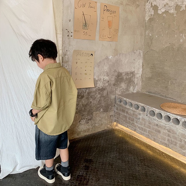 Áo Thun Tay Ngắn Phong Cách Hàn Quốc Thời Trang Mùa Hè Cho Bé Trai